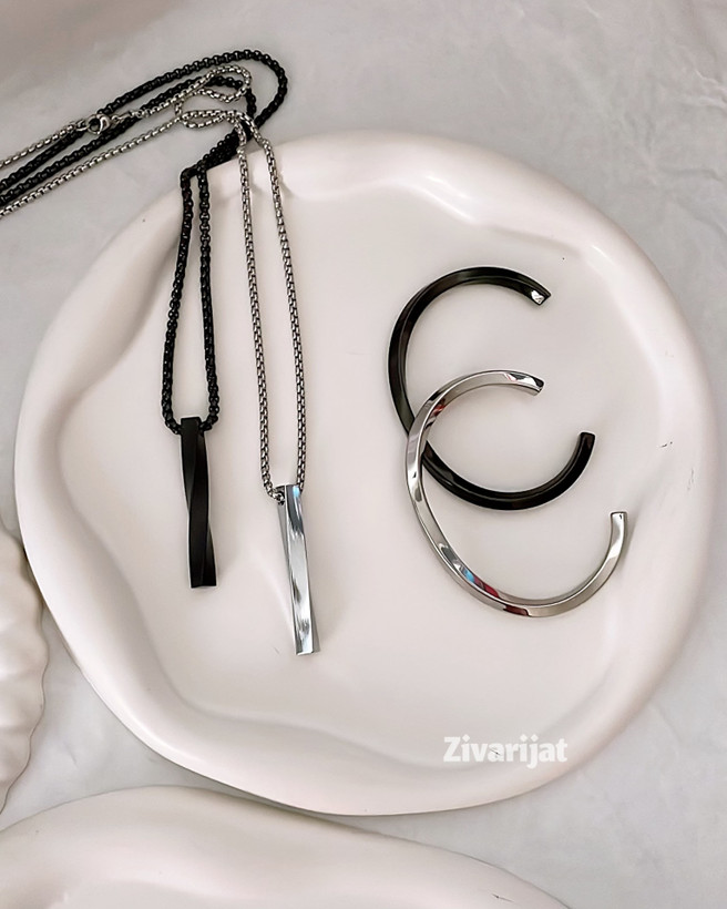 خرید و قیمت گردنبند مکعب پیچی مردانه استیل شیراز