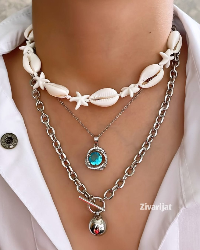 لیست قیمت و خرید اینترنتی گردنبند آبکاری نقره ترند ۲۰۲۵