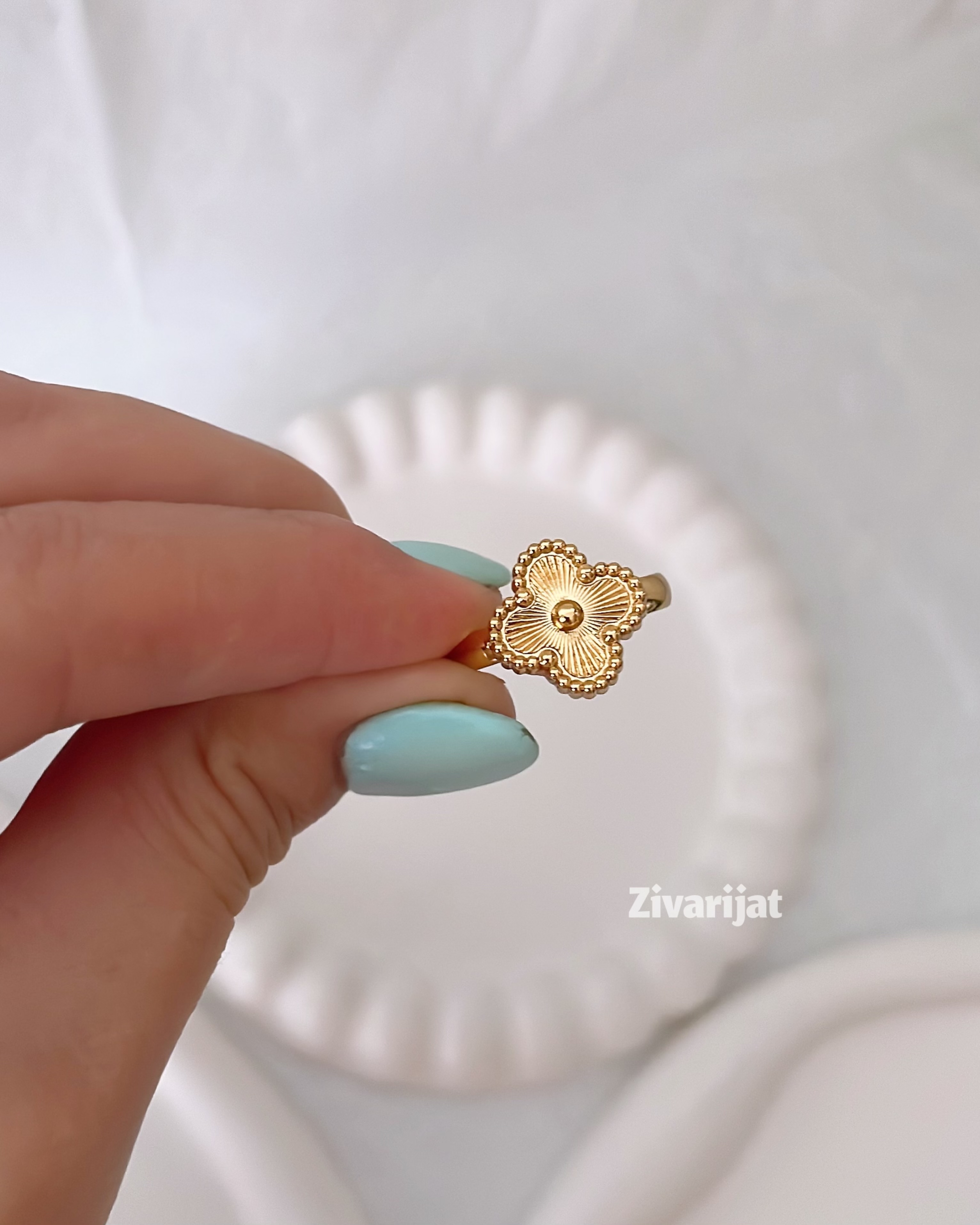 خرید انلاین انگشتر ونکلیف استیل طلایی شیراز ارسال با پیک