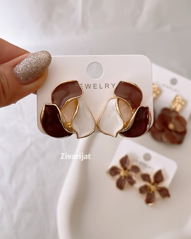 خرید و قیمت گوشواره میناکاری قهوهای ترند ۱۴۰۴