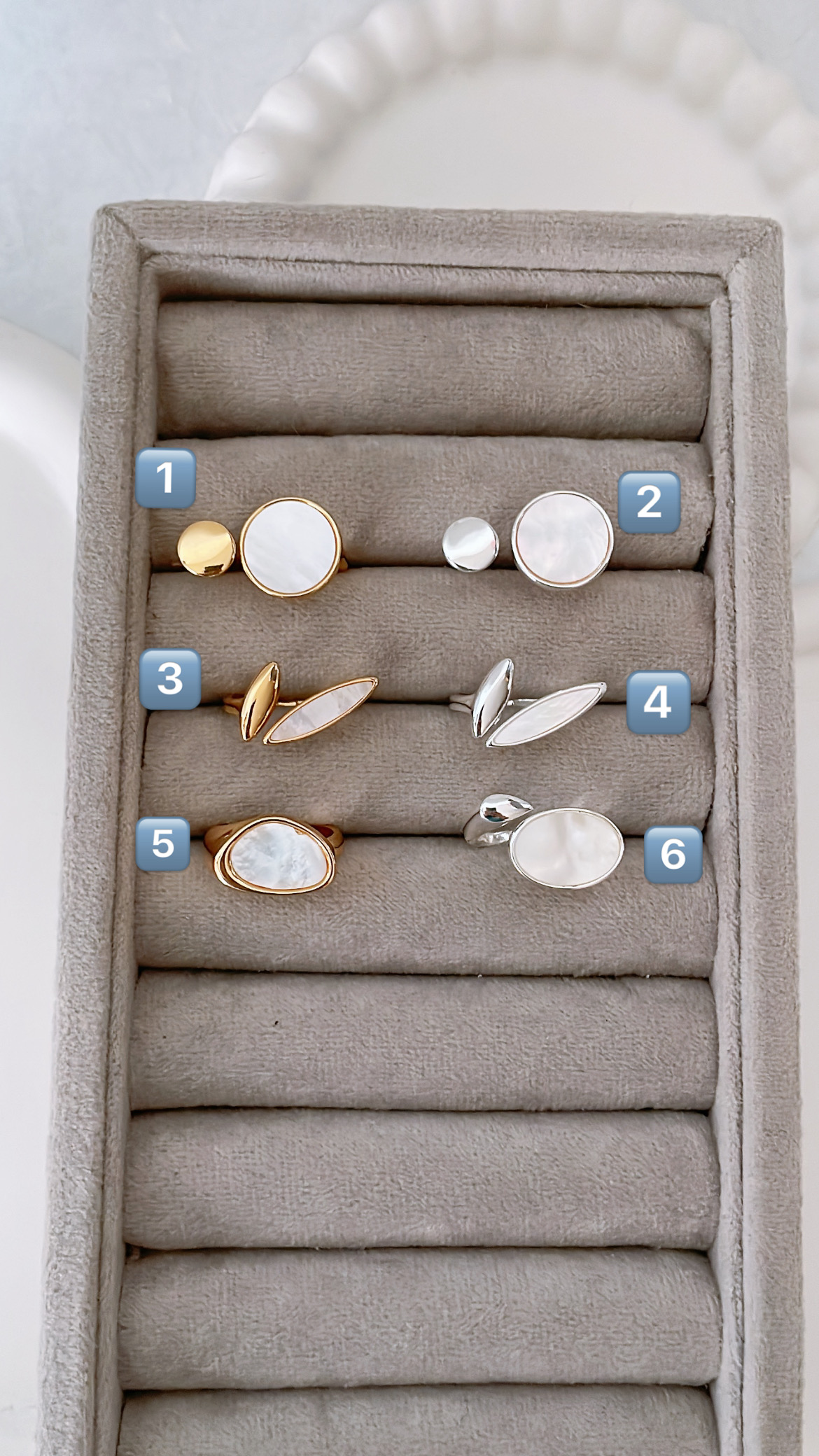 خرید و قیمت انگشتر صدفی فشن ترند ۲۰۲۵