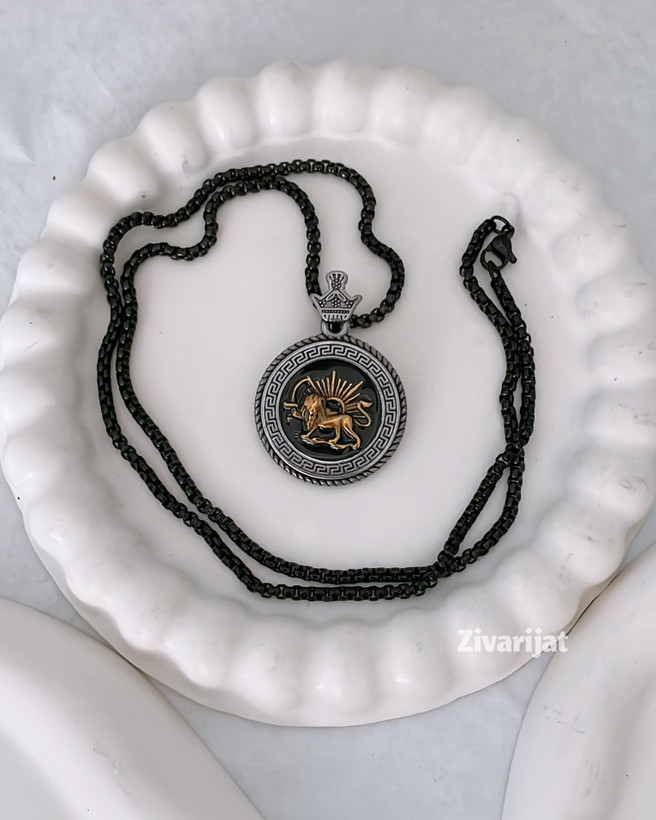 خرید و قیمت گردنبند شیروخورشید استیل شیراز ارسال فوری