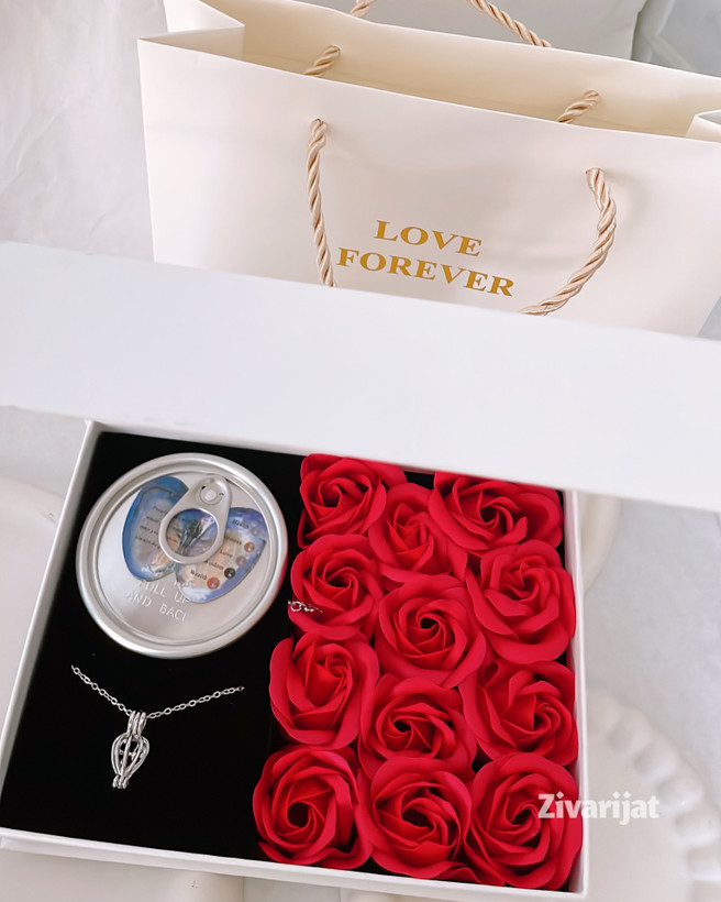 خرید و قیمت باکس رز با مروارید عشق کادو ولنتاین شیراز