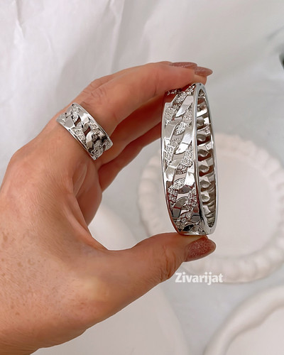 خرید و قیمت ست بنگل و انگشتر سیلور زنانه شیراز